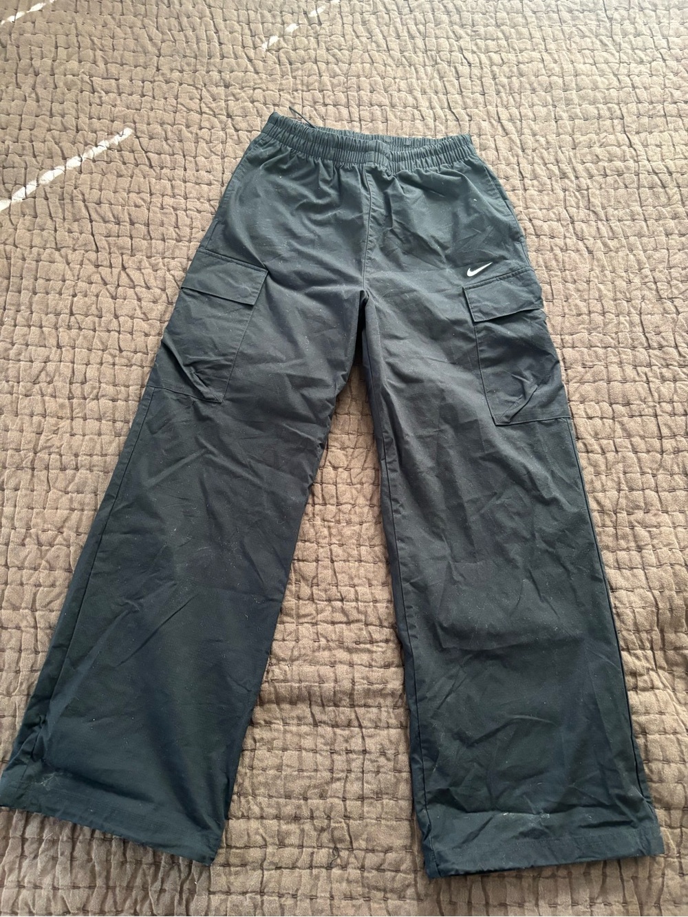 Nike Black Cargo Joggers with Swoosh